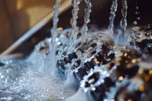 Industrial parts washing with precision cleaning solvents